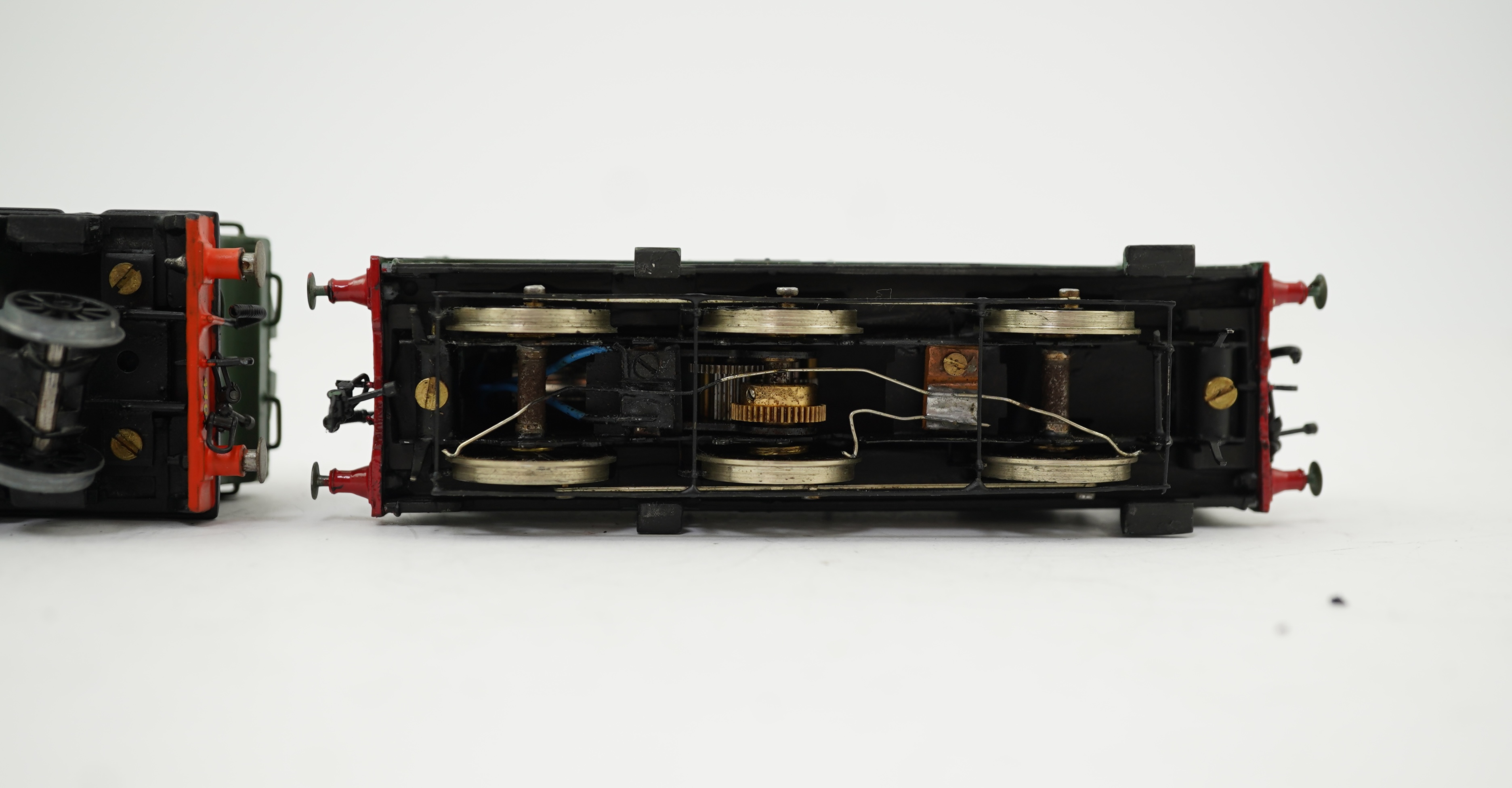 Two 00 gauge brass and white metal kit built GWR tank locomotives; a 4400 class 2-6-2 Prairie Tank, 4401, together with an 1854 class 0-6-0PT, 1861, constructed, painted and lined to a high standard, both motored for two
